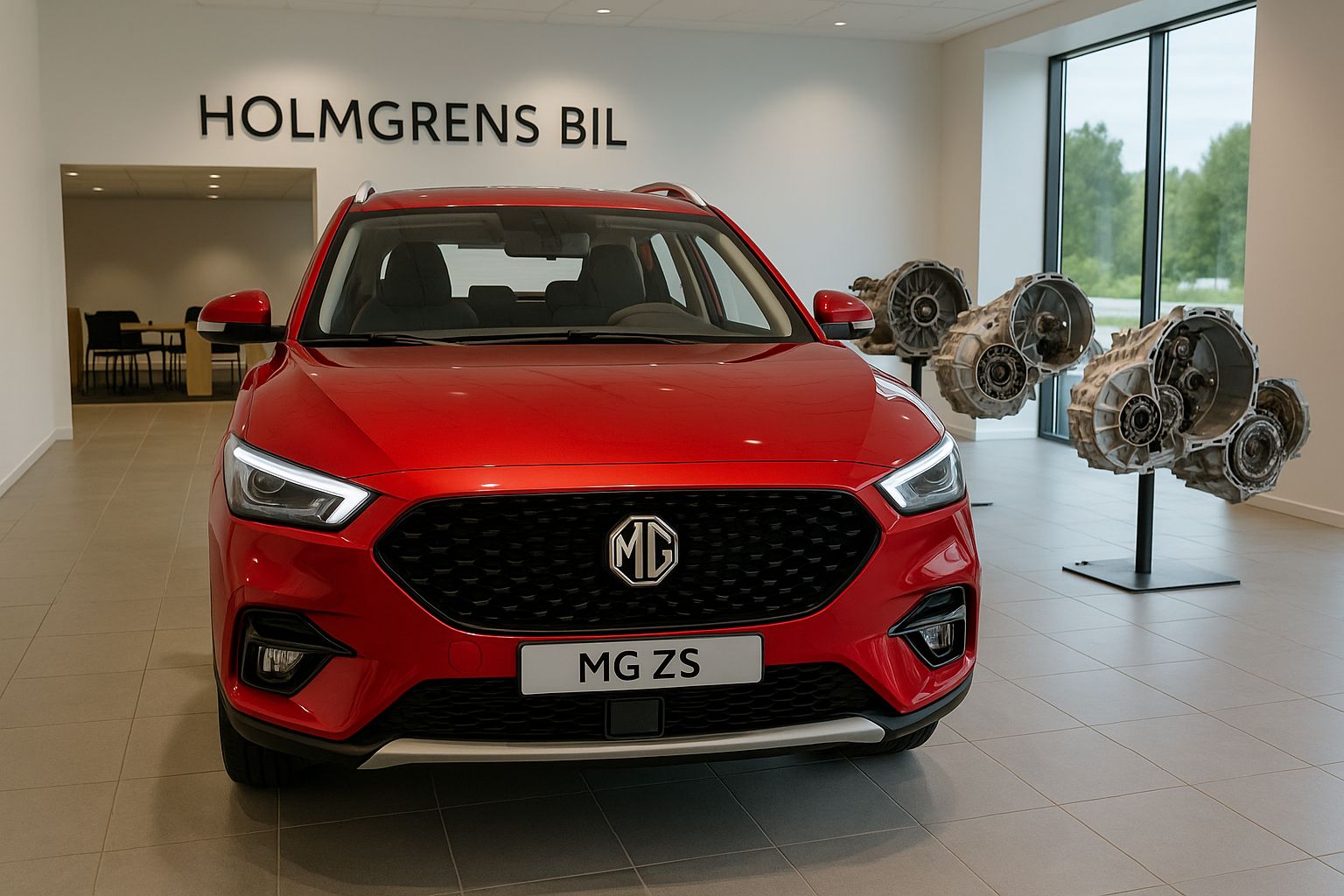 MG ZS EV i showroom hos Holmgrens Bil